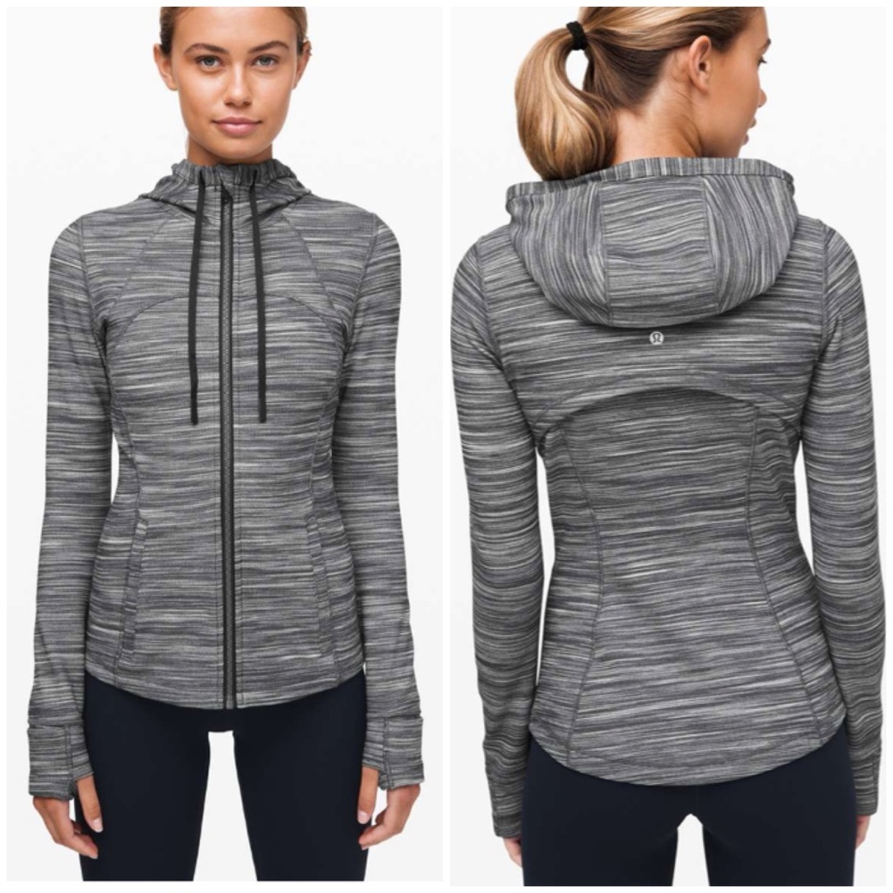 Lululemon Hooded Define Jacket in Heathered Black / White / Black [1128]